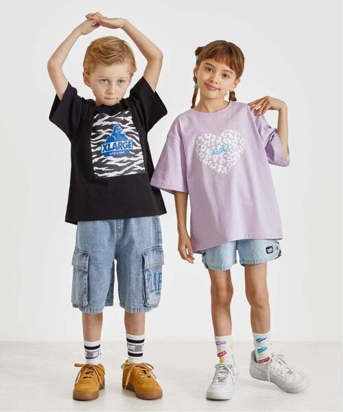X-girl Stages（エックスガールステージス）の「レオパードハートプリント 半袖Tシャツ（Tシャツ/カットソー・キッズ・ラベンダー/ブラック/オフホワイト・120cm/110cm/100cm/140cm/80ｃｍ/130cm/90cm）」の15枚目の写真