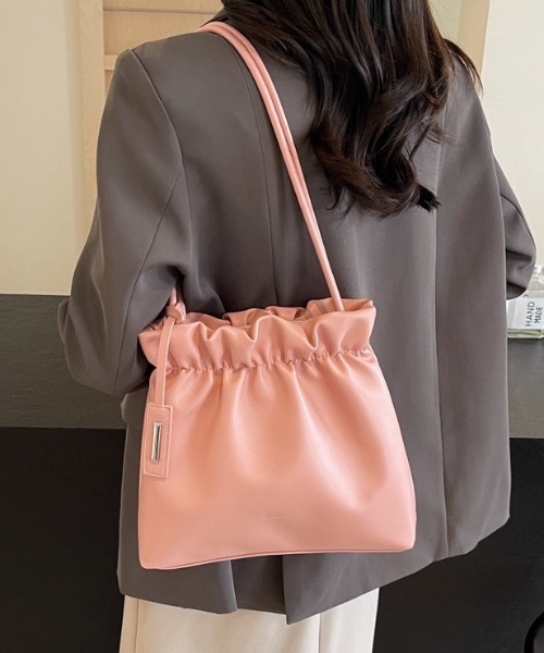 Teem Store(チームストア)の「ギャザーフリル トートバッグ(トートバッグ・レディース・ピンク/アイボリー/ブラック/ベージュ・F)」の19枚目の写真