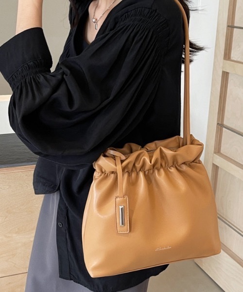Teem Store(チームストア)の「ギャザーフリル トートバッグ(トートバッグ・レディース・ピンク/アイボリー/ブラック/ベージュ・F)」の13枚目の写真