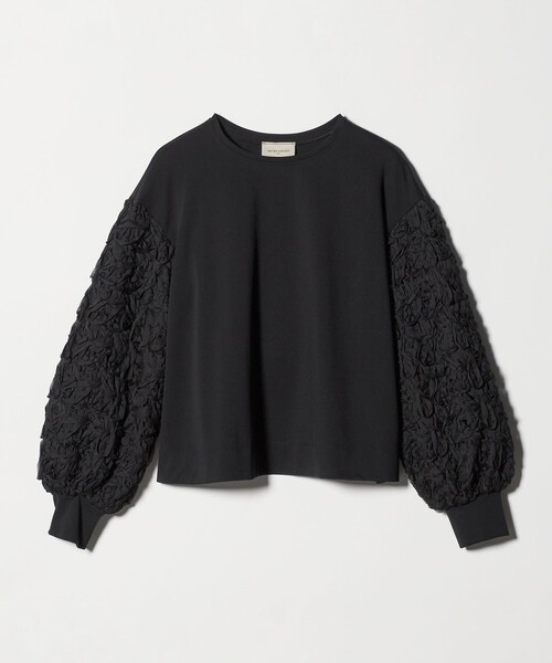 UNITED ARROWS(ユナイテッドアローズ)の「エンブロイダリーフラワー ショルダーコンビ カットソー(Tシャツ/カットソー・レディース・ホワイト/ブラック・FREE)」の18枚目の写真