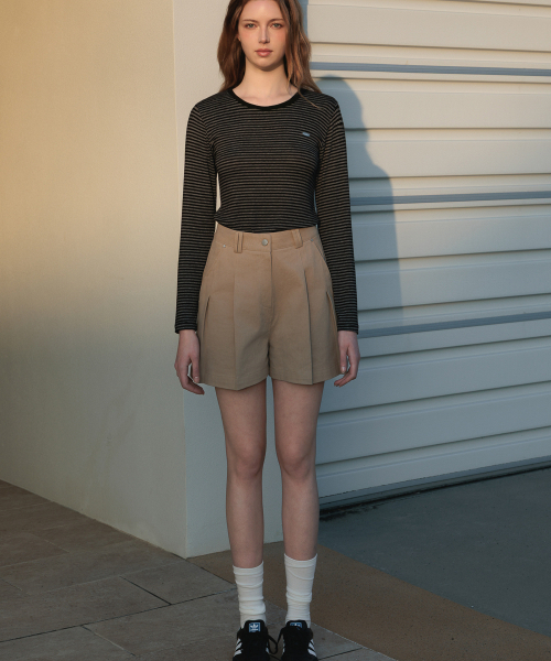 DEHEVE（デヘヴェ）の「Soft Stripe Long Sleeve [Black]（Tシャツ/カットソー・レディース・ブラック・FREE）」の2枚目の写真