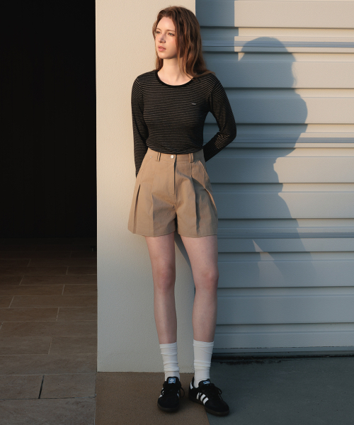 DEHEVE（デヘヴェ）の「Soft Stripe Long Sleeve [Black]（Tシャツ/カットソー・レディース・ブラック・FREE）」の3枚目の写真