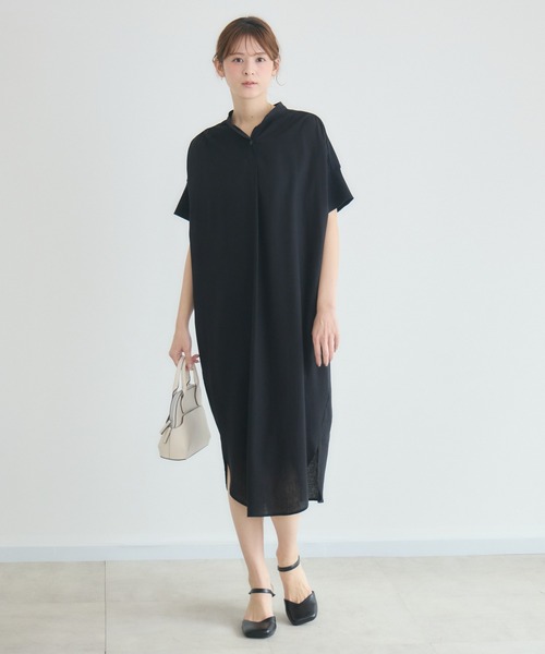 KATHARINE ROSS（キャサリンロス）の「【KATHARINE ROSS】ニットドッキングドルマンワンピース（ワンピース・レディース・ブラック/チャコールグレー・FREE）」の3枚目の写真