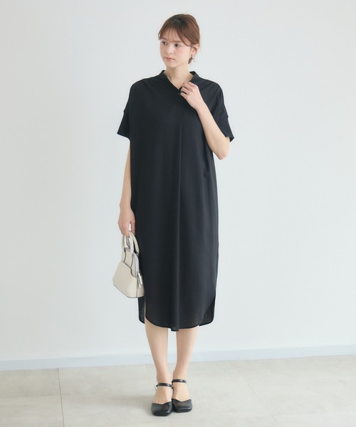 KATHARINE ROSS（キャサリンロス）の「【KATHARINE ROSS】ニットドッキングドルマンワンピース（ワンピース・レディース・ブラック/チャコールグレー・FREE）」の4枚目の写真