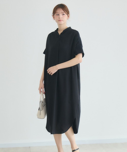 KATHARINE ROSS（キャサリンロス）の「【KATHARINE ROSS】ニットドッキングドルマンワンピース（ワンピース・レディース・ブラック/チャコールグレー・FREE）」の5枚目の写真