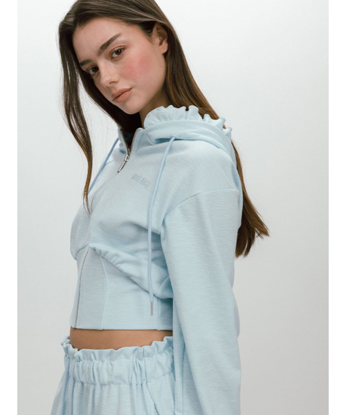 MOIFAIRE（モイフェア）の「BAKE WIDE PANTS / SKYBLUE（スウェットパンツ・レディース・スカイブルー・OS）」の2枚目の写真