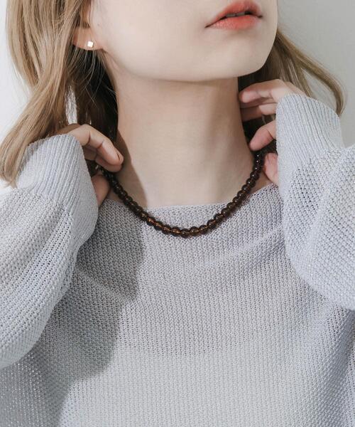 SMELLY（スメリー）の「ステンレスカラーボールビーズネックレス（ネックレス・レディース・ブラウン/レッド・-）」の10枚目の写真