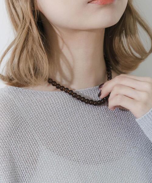 SMELLY（スメリー）の「ステンレスカラーボールビーズネックレス（ネックレス・レディース・ブラウン/レッド・-）」の13枚目の写真