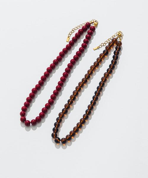 SMELLY（スメリー）の「ステンレスカラーボールビーズネックレス（ネックレス・レディース・ブラウン/レッド・-）」の17枚目の写真