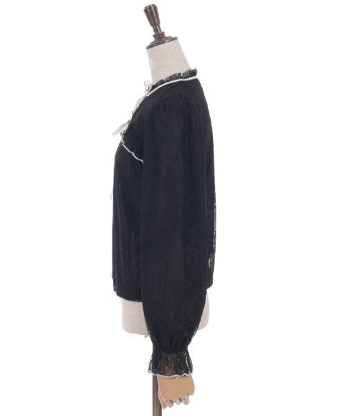 axes femme POETIQUE（アクシーズファムポエティック）の「ボレロ風バイカラーレースＰＯ（Tシャツ/カットソー・レディース・ブラック/ホワイト/ピンク・MEDIUM）」の10枚目の写真