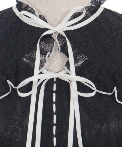 axes femme POETIQUE（アクシーズファムポエティック）の「ボレロ風バイカラーレースＰＯ（Tシャツ/カットソー・レディース・ブラック/ホワイト/ピンク・MEDIUM）」の14枚目の写真