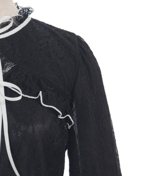 axes femme POETIQUE（アクシーズファムポエティック）の「ボレロ風バイカラーレースＰＯ（Tシャツ/カットソー・レディース・ブラック/ホワイト/ピンク・MEDIUM）」の16枚目の写真