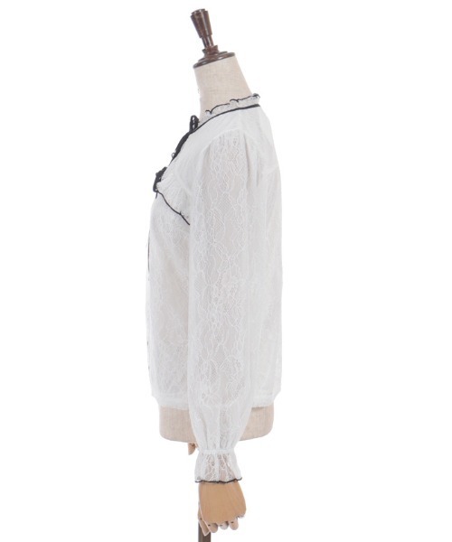 axes femme POETIQUE（アクシーズファムポエティック）の「ボレロ風バイカラーレースＰＯ（Tシャツ/カットソー・レディース・ブラック/ホワイト/ピンク・MEDIUM）」の20枚目の写真