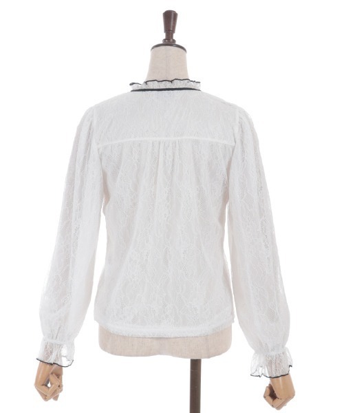 axes femme POETIQUE（アクシーズファムポエティック）の「ボレロ風バイカラーレースＰＯ（Tシャツ/カットソー・レディース・ブラック/ホワイト/ピンク・MEDIUM）」の21枚目の写真