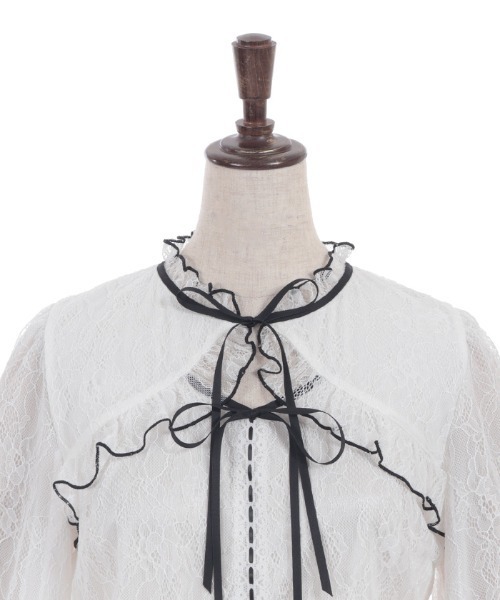 axes femme POETIQUE（アクシーズファムポエティック）の「ボレロ風バイカラーレースＰＯ（Tシャツ/カットソー・レディース・ブラック/ホワイト/ピンク・MEDIUM）」の22枚目の写真