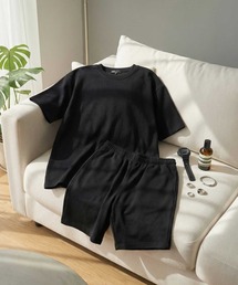 ANPAS（アンパス）の「Cool-Touch UV-Cut Quick-Dry Set (Top & Bottom)/クール＆ドライ セットアップ (半袖＆ショートパンツ) 接触冷感 UVカット 吸水速乾 メンズ レディース ユニセックス ルームウェア ワンマイル リラックス パジャマ（ルームウェア/パジャマ）」