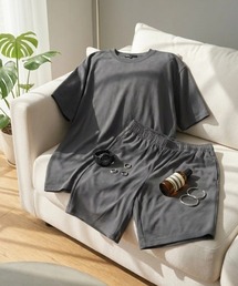 ANPAS（アンパス）の「Cool-Touch UV-Cut Quick-Dry Set (Top & Bottom)/クール＆ドライ セットアップ (半袖＆ショートパンツ) 接触冷感 UVカット 吸水速乾 メンズ レディース ユニセックス ルームウェア ワンマイル リラックス パジャマ（ルームウェア/パジャマ）」