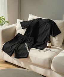 ANPAS（アンパス）の「Cool-Touch UV-Cut Quick-Dry Set (Top & Bottom)/クール＆ドライ セットアップ (半袖＆ショートパンツ) 接触冷感 UVカット 吸水速乾 メンズ レディース ユニセックス ルームウェア ワンマイル リラックス パジャマ（ルームウェア/パジャマ）」