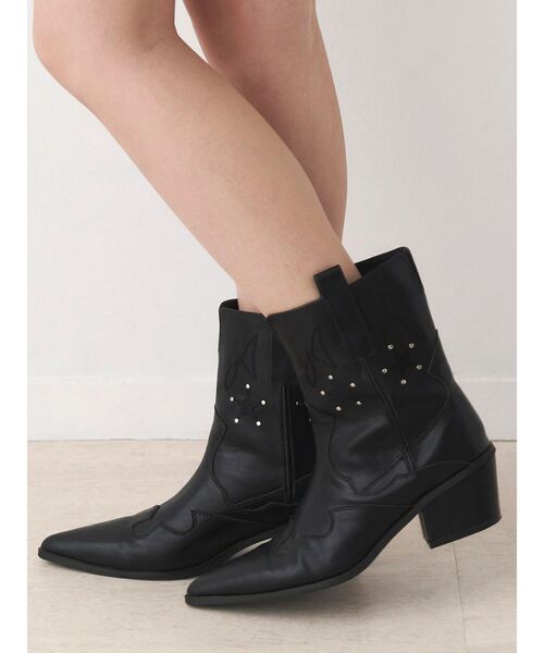 CALNAMUR（カルナムール）の「ショートウエスタンブーツ（ブーツ・レディース・ブラック/ブラウン・SMALL/MEDIUM/LARGE）」の8枚目の写真