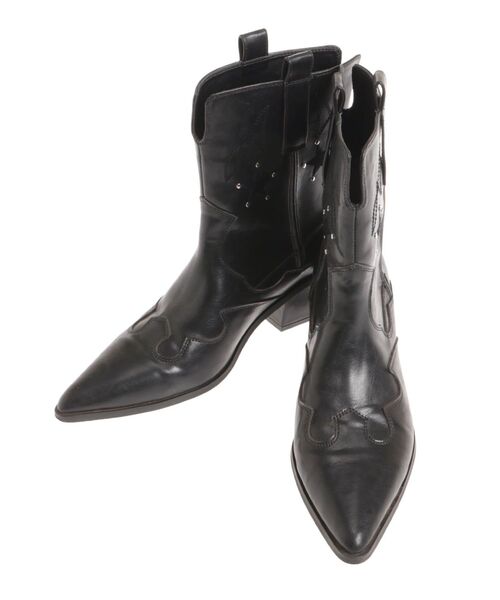CALNAMUR（カルナムール）の「ショートウエスタンブーツ（ブーツ・レディース・ブラック/ブラウン・SMALL/MEDIUM/LARGE）」の4枚目の写真