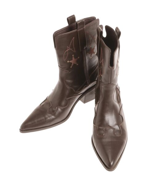 CALNAMUR（カルナムール）の「ショートウエスタンブーツ（ブーツ・レディース・ブラック/ブラウン・SMALL/MEDIUM/LARGE）」の3枚目の写真