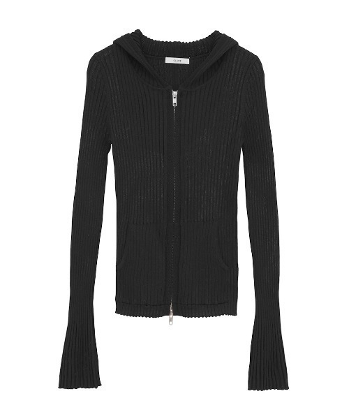 CLANE/クラネ/SHEER HOODED KNIT CARDIGAN（カーディガン/ボレロ
