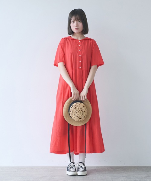 bulle de savon(ビュルデサボン)の「80アキハボイル セーラーワンピース(ワンピース・レディース・サックスブルー/レッド/ホワイト/チャコールグレー・FREE)」の15枚目の写真