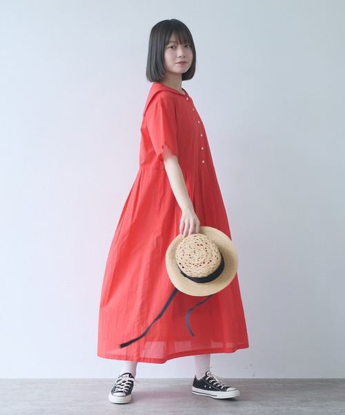 bulle de savon(ビュルデサボン)の「80アキハボイル セーラーワンピース(ワンピース・レディース・サックスブルー/レッド/ホワイト/チャコールグレー・FREE)」の21枚目の写真