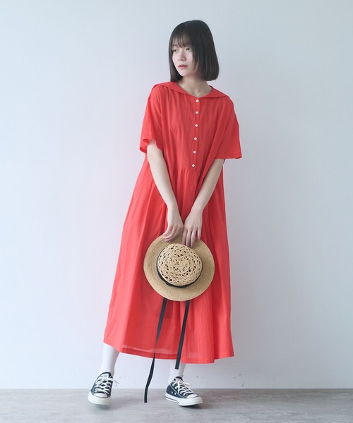 bulle de savon(ビュルデサボン)の「80アキハボイル セーラーワンピース(ワンピース・レディース・サックスブルー/レッド/ホワイト/チャコールグレー・FREE)」の22枚目の写真