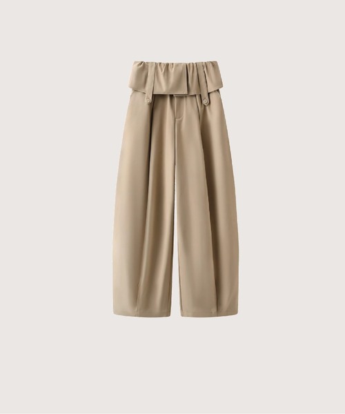 LA POMME petit(ラポミ・プチ)の「Layered Wrap Skirt Wide Pants(その他パンツ・レディース・ホワイト/ベージュ・LARGE/MEDIUM/SMALL)」の2枚目の写真
