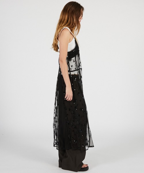 PRANK PROJECT(プランクプロジェクト)の「【2026Summer Pre-Order】シアービジューキャミドレス / Sheer Beaded Cami Dress(ワンピース・レディース・ホワイト/ブラック・FREE)」の5枚目の写真