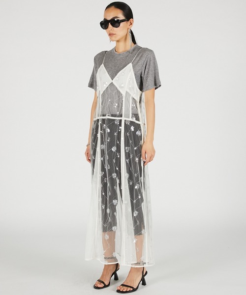 PRANK PROJECT(プランクプロジェクト)の「【2026Summer Pre-Order】シアービジューキャミドレス / Sheer Beaded Cami Dress(ワンピース・レディース・ホワイト/ブラック・FREE)」の8枚目の写真