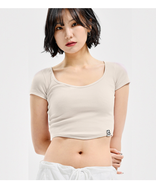 EXTRAORDINARY(エクストラオーディナリー)の「W RIBBED TEE IVORY(Tシャツ/カットソー・レディース・その他・F)」の1枚目の写真