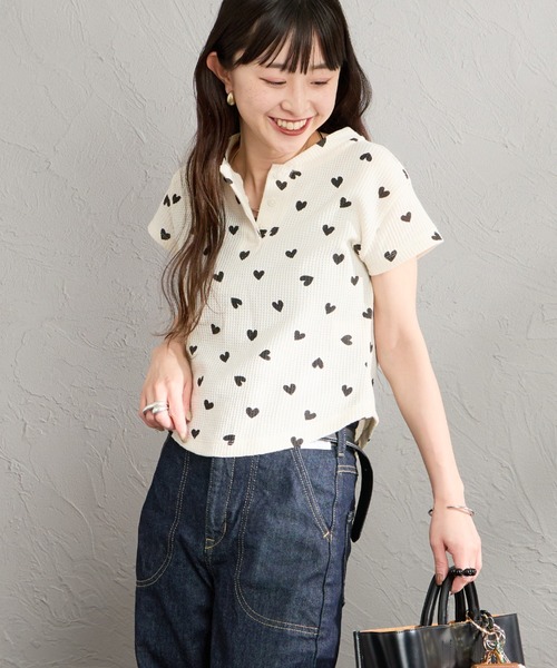 JEMORGAN（ジェーイーモーガン）の「[JEMORGAN/ジェーイーモーガン] 別注 ワッフル ヘンリーネックパックTシャツ（Tシャツ/カットソー・レディース・ブラック/グレー/ブルー/ブルー系その他/ピンク・F）」の3枚目の写真