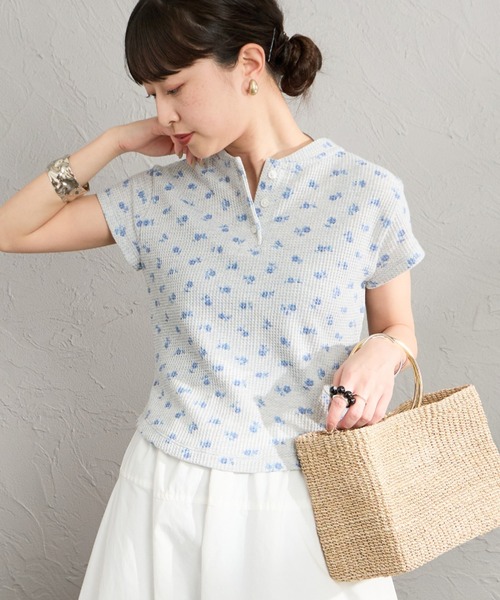 JEMORGAN（ジェーイーモーガン）の「[JEMORGAN/ジェーイーモーガン] 別注 ワッフル ヘンリーネックパックTシャツ（Tシャツ/カットソー・レディース・ブラック/グレー/ブルー/ブルー系その他/ピンク・F）」の6枚目の写真