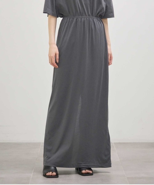 INSCRIRE(アンスクリア)の「【INSCRIRE/アンスクリア】Light Jersey Long Skirt/ライトジャージーロングスカート(デニムパンツ・レディース・モカ/チャコールグレー・36/38)」の1枚目の写真