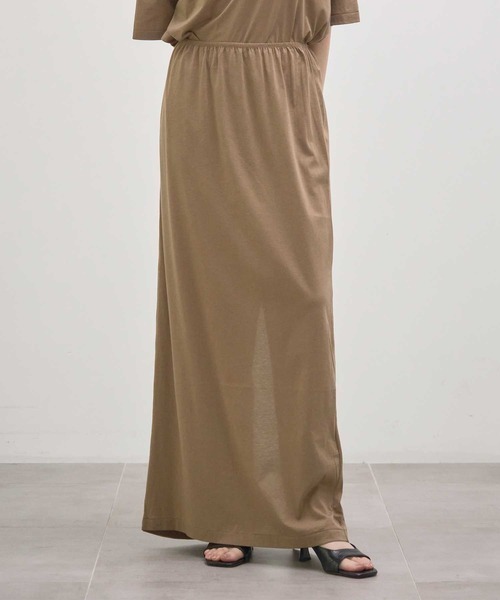 INSCRIRE(アンスクリア)の「【INSCRIRE/アンスクリア】Light Jersey Long Skirt/ライトジャージーロングスカート(デニムパンツ・レディース・モカ/チャコールグレー・36/38)」の2枚目の写真