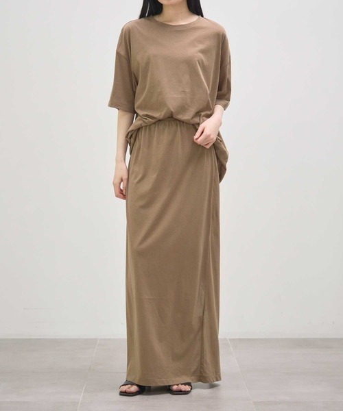 INSCRIRE(アンスクリア)の「【INSCRIRE/アンスクリア】Light Jersey Long Skirt/ライトジャージーロングスカート(デニムパンツ・レディース・モカ/チャコールグレー・36/38)」の10枚目の写真