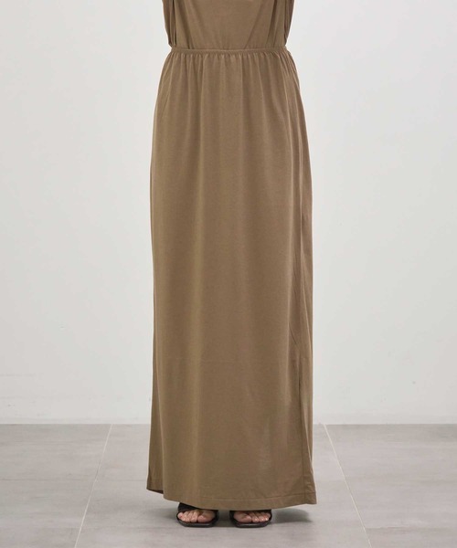 INSCRIRE(アンスクリア)の「【INSCRIRE/アンスクリア】Light Jersey Long Skirt/ライトジャージーロングスカート(デニムパンツ・レディース・モカ/チャコールグレー・36/38)」の11枚目の写真