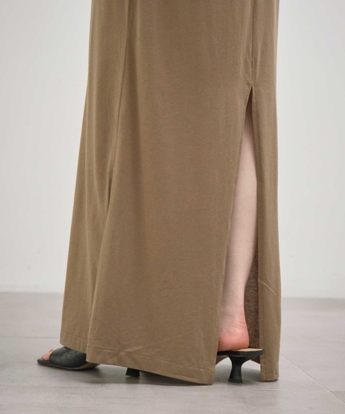 INSCRIRE(アンスクリア)の「【INSCRIRE/アンスクリア】Light Jersey Long Skirt/ライトジャージーロングスカート(デニムパンツ・レディース・モカ/チャコールグレー・36/38)」の16枚目の写真