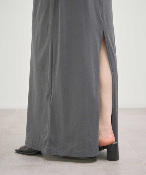 INSCRIRE(アンスクリア)の「【INSCRIRE/アンスクリア】Light Jersey Long Skirt/ライトジャージーロングスカート(デニムパンツ・レディース・モカ/チャコールグレー・36/38)」の9枚目の写真
