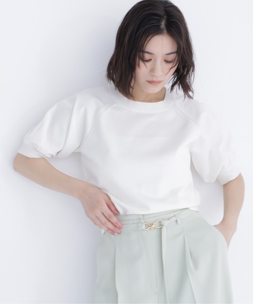 NATURAL BEAUTY BASIC(ナチュラルビューティーベーシック)の「ユースフルフォルムニット(ニット/セーター・レディース・オレンジ系その他/ブルー/オフホワイト/ブラック・フリ-)」の1枚目の写真