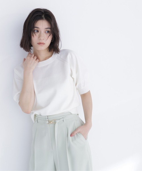 NATURAL BEAUTY BASIC(ナチュラルビューティーベーシック)の「ユースフルフォルムニット(ニット/セーター・レディース・オレンジ系その他/ブルー/オフホワイト/ブラック・フリ-)」の5枚目の写真