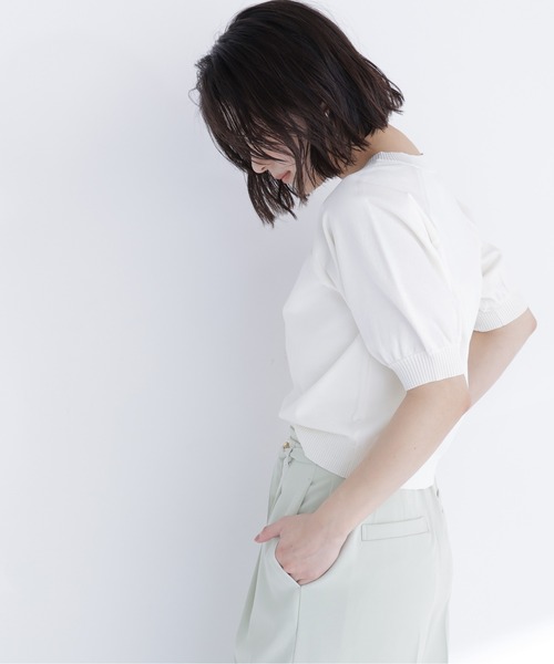 NATURAL BEAUTY BASIC(ナチュラルビューティーベーシック)の「ユースフルフォルムニット(ニット/セーター・レディース・オレンジ系その他/ブルー/オフホワイト/ブラック・フリ-)」の7枚目の写真