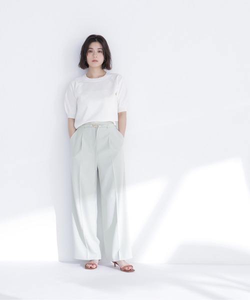 NATURAL BEAUTY BASIC(ナチュラルビューティーベーシック)の「ユースフルフォルムニット(ニット/セーター・レディース・オレンジ系その他/ブルー/オフホワイト/ブラック・フリ-)」の8枚目の写真