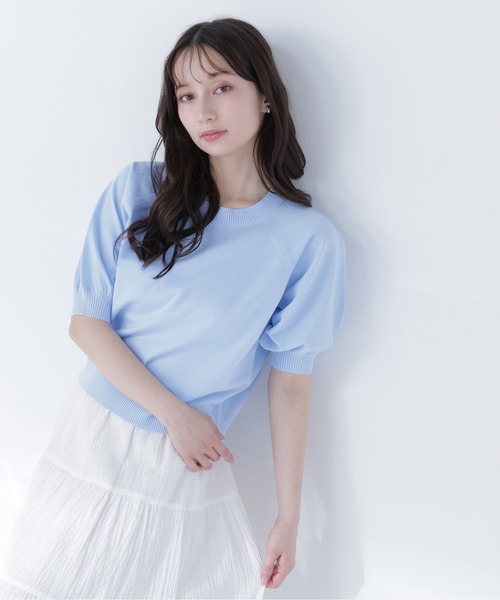 NATURAL BEAUTY BASIC(ナチュラルビューティーベーシック)の「ユースフルフォルムニット(ニット/セーター・レディース・オレンジ系その他/ブルー/オフホワイト/ブラック・フリ-)」の22枚目の写真