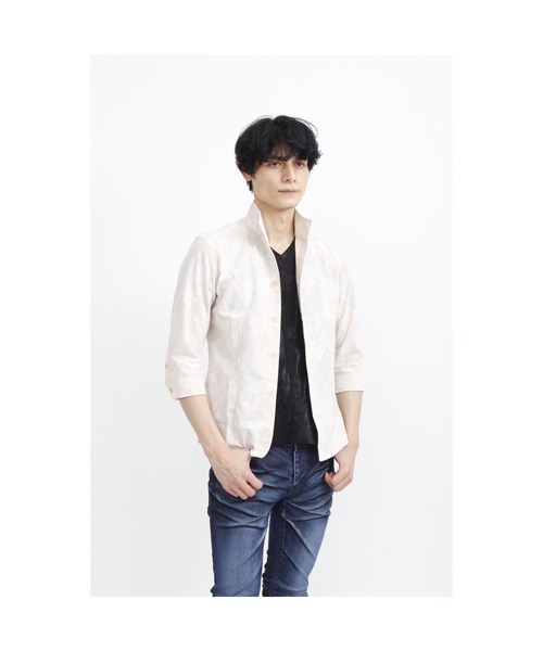 TORNADO MART(トルネードマート)の「TORNADO MART∴フレックスメッシュレースJQ7分袖シャツ(シャツ/ブラウス・メンズ・ブラック/サックスブルー/ベージュ・M/L/LL)」の9枚目の写真