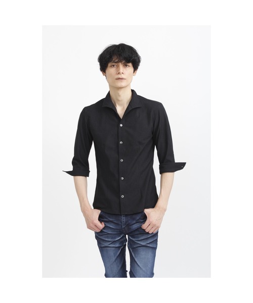 TORNADO MART(トルネードマート)の「TORNADO MART∴フレックスメッシュレースJQ7分袖シャツ(シャツ/ブラウス・メンズ・ブラック/サックスブルー/ベージュ・M/L/LL)」の17枚目の写真