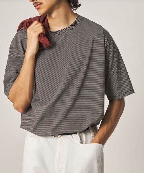 Steven Alan(スティーブンアラン)の「<Steven Alan> サイロ ボーダー クルーネック Tシャツ(Tシャツ/カットソー・メンズ・ダークブラウン/ブラック/オフホワイト・XL/L/M/S)」の11枚目の写真