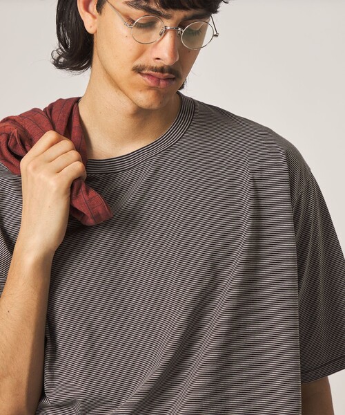 Steven Alan(スティーブンアラン)の「<Steven Alan> サイロ ボーダー クルーネック Tシャツ(Tシャツ/カットソー・メンズ・ダークブラウン/ブラック/オフホワイト・XL/L/M/S)」の12枚目の写真